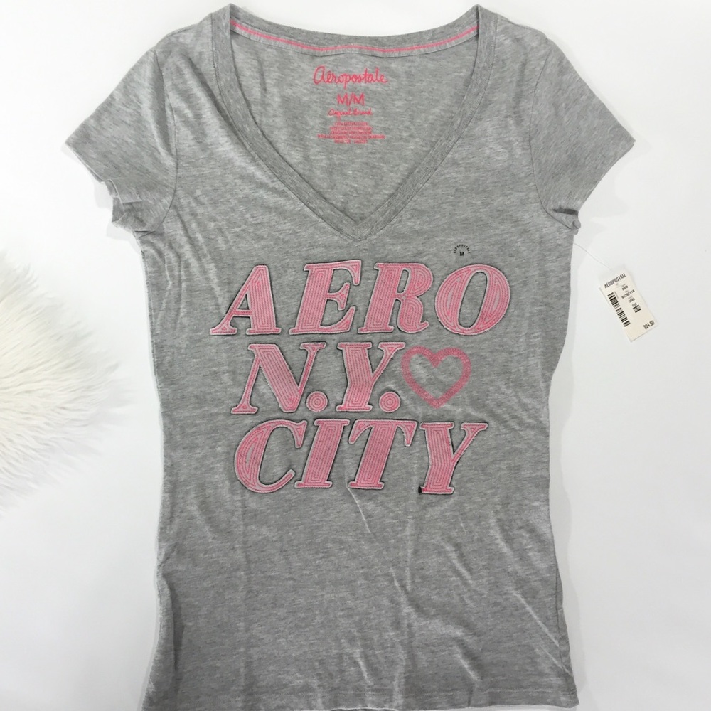 NWT Heathered Gray Aeropostale Vneck Tshirt